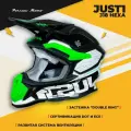 Шлем мотоциклетный кроссовый JUST1 J18 HEXA, Hi-Vis зеленый/белый, XL
