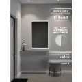 Зеркало с подсветкой в алюминиевой раме настенное ONE MARKET 110х60 см. Свет: Нейтральный Белый 6000К. Серебро