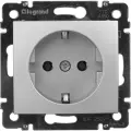 Розетка с заземлением, на один пост 16А цвет алюминий 770120