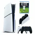 Игровая приставка Sony PlayStation 5 Slim, с дисководом, 1 ТБ, зарядная станция, 2й геймпад черный, игра Fifa 25