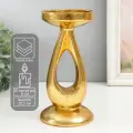 Подсвечник на 1 свечу Капля , полистоун, золото, 10.5 10.5 20.5 см