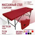 Массажный стол, кушетка косметолога, с вырезом для лица, 190х70 Красный