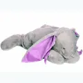 Мягкая игрушка Lapkin Кролик серый 60 см с фиолетовым шарфом