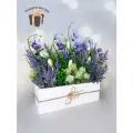 Композиция из искусственных цветов в деревянном ящике, ПоДар. Ок Home
