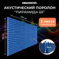 Акустический поролон Пирамида 65 / 2 листа 1950х950х65мм синего цвета