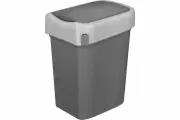 Контейнер для мусора SMART BIN 10л, поворотная крышка, крепление для пакетов, серый 434214711 Бытпласт