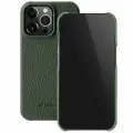Кожаный чехол накладка Melkco для Apple iPhone 14 Pro (6.1) - Snap Cover, тёмно-зелёный