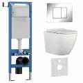 Комплект 6 в 1 инсталляция 40 см, унитаз TORNADO белый BILBAO ALTO (IB. BLA.234.1B1), клавиша смыва хром глянцевый, нержавеющая сталь INOX-C (IB. B011.003.001)