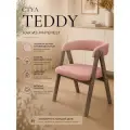 Кресло велюр для дома, Teddy Velour цвет розовый, черные ножки