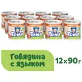 Тёма Говядина с языком, с 8 месяцев, 90 г, 12 шт.