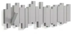 Вешалка настенная Sticks, 49.5 см, пластик, серый, серия Крючки, Umbra, 318211-918