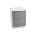 Кухонный шкаф напольный, без столешницы, Кухня Хелмер, ШН2Я600, Белый / Бетон