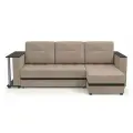Угловой диван-кровать PUSHE раскладной Атланта, универсальный угол, велюр, бежевый Balance 130