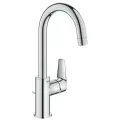 Смеситель для раковины GROHE BauEdge с ограничителем температуры и рычажным донным клапаном, размер L, хром 23760001