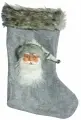 Носок для подарков Санта С бубенчиком серый, 50 см, Peha Magic