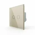 Выключатель сенсорный двухклавишный, 1 пост, цвет шампань LIVOLO ORIGINAL
