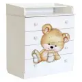 Пеленальный комод Фея 1580 Медвежонок 4 секции, белый