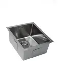 Раковина для кухни врезная нержавеющая сталь Grandex Aqua PROLINE 39, 39х45х20.3 / Мойка кухонная накладная нержавейка, сифон в комплекте, Турция