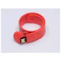 Флешка в виде браслета (128 Гб / GB USB 2.0 Оранжевый/Orange SS001 Именной логотип)