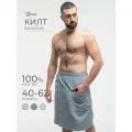 Килт VOTEX, мужской, вафельный, для бани, сауны, универсальный размер, серый, 60х140 см