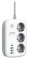Сетевой фильтр/зарядное устройство LDNIO SEW3452 3 розетки 3*USB Type-A/1*Type-C WiFi 2500/30W