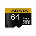 Карта памяти A-Data Premier One microSDXC 64 ГБ (AUSDX64GUII3CL10-CA1) - Class 10, UHS-II U3, запись - 260 Мбайт/сек, чтение - 290 Мбайт/сек