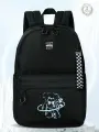 UFO PEOPLE Рюкзак для старшеклассников мальчиков и девочек подростков под ноутбук/ Ранец городской летний удобный черный с принтом/ Вместительный портфель для спорта тренировок прогулок и путешествий
