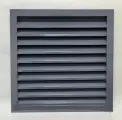 Решетка наружная вентиляционная 300х300 жалюзийная встраиваемая металлическая, темно-серая, оцинкованная