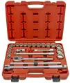 JTC-T424B Набор головок торцевых 12-гранных 1/2 10-32мм 24 предмета (в кейсе)
