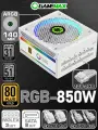 Блок питания GAMEMAX RGB-850 PRO White Ver. 5.1 White (Белый 850W Gold 140 мм ATX3.1, PCIe5.1, 20+4pin 2*4+4pin(CPU) 3*6+2pin(PCI-E) 8*SATA 3*MOLEX)