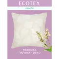Подушка 50x50 см Гречиха, наполнитель - лузга гречихи, чехол - тик (100% хлопок), цвет - бежевый, количество - один, Ecotex