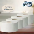 Туалетная бумага Tork Mini Jumbo, Advanced, в рулонах, система T2, 170 м, 2 сл, белая, 4 рулона (арт: 120231)