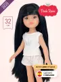 Кукла Paola Reina Лиу, черные длинные волосы с челкой, в пижаме, 32 см, новинка 2025