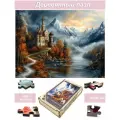 Пазл Алма деревянный 1000 деталей, элементов. Сказочный мир. Горный замок у реки