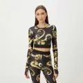 Топ Versace Jeans Couture, размер 38, черный/золотой