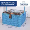Шкатулка для швейных принадлежностей Gamma SBJ-011, 31.5x31.5x19 см, Колибри в цветах