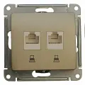 Розетка компьютерная двойная RJ45+RJ45 Systeme Electric Glossa Титан GSL000485KK (2шт.)
