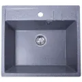 Мойка для кухни мраморная GranAlliance 550х490 темно-серая матовая без сифона