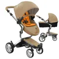 Коляска 2в1 Mima Xari Latte/Mango на шасси серебро