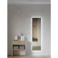Зеркало с подсветкой в алюминиевой раме настенное ONE MIRROR 160х50см. Свет: Холодный белый 6000К. Серебро