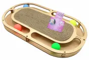 Игровой комплекс для кошек с шариками и когтеточкой из каната, Glory Life 49 х 27 х 3,6 см