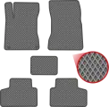 Автомобильные коврики EVA для Mercedes-Benz GLB-klasse I X247 (2019-н/в), серые с серым кантом, ячейка - ромб