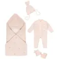 Набор на выписку Зайка 4 предмета : конверт+ комбинезон+ шапка+ пинетки НаследникЪ Выжанова НВ4041