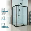 Душевой уголок GWMPKB019R 115x150 см, цвет фурнитуры черный матовый, стекло бесцветное закаленное 6 мм