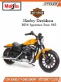 Maisto Мотоцикл коллекционный Harley Davidson 2014 Sportster Iron 883, масштаб 1:18, желтый