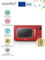 Микроволновая печь Comfee CMW208A2RA-R, 800 Вт, 8 автопрограмм, 20Л, разморозка по времени/весу, таймер, ретро, красный