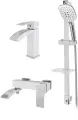 Набор для ванны 3 в 1 Hansberge H7077 Белый хром