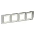 UNICA хамелеон рамка 4-постовая, горизонтальная, бежевый/ серебро, SCHNEIDER ELECTRIC MGU66008510 (1 шт.)