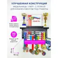 Медальница с полкой Лаит Стандарт черная металлическая, держатель для медалей и кубков, спортивная награда