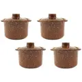 Набор из 4-х горшков-сотейников 0,6л (мрамор коричневый)